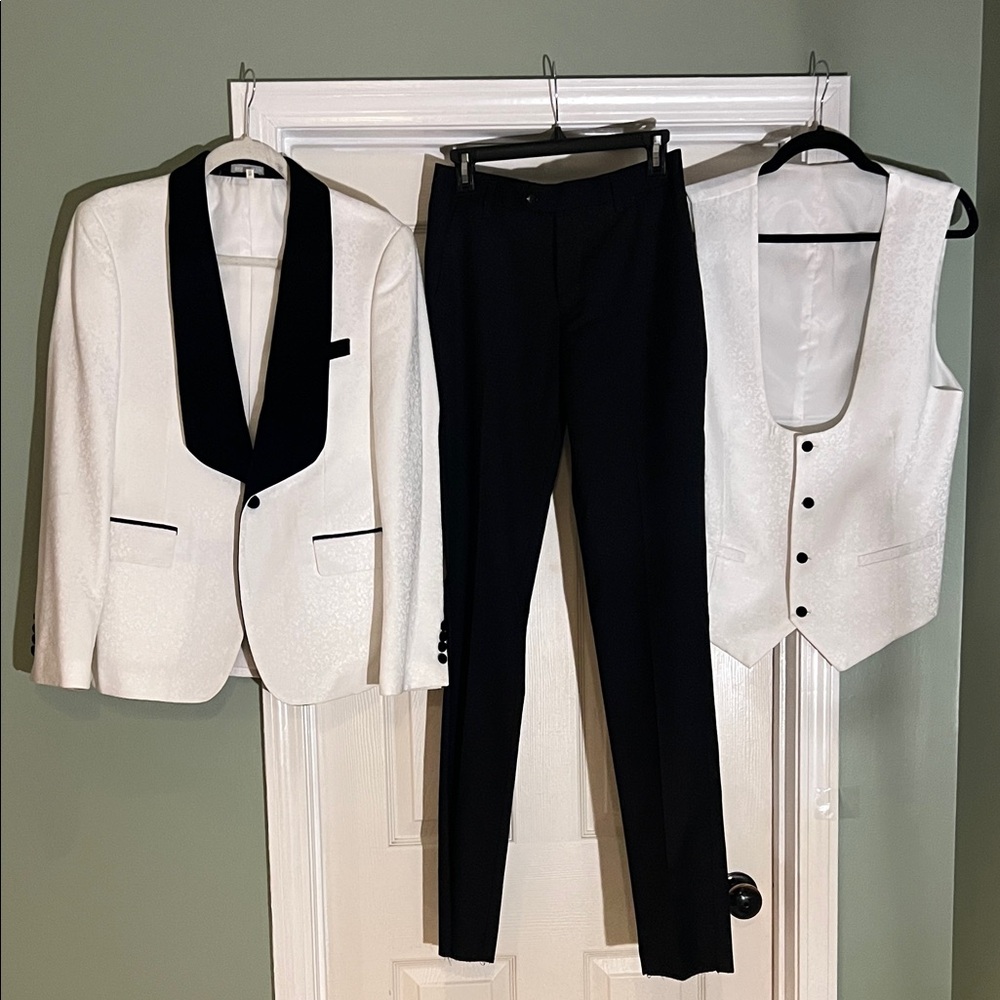 Elegant White and Black Tuxedo Set